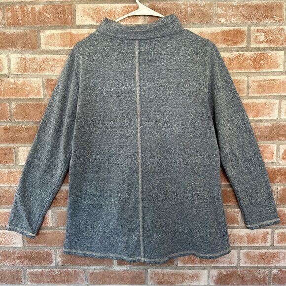 Soft Surroundings Button Accent Sweater Marbled Blue Medium - Picture 5 of 9